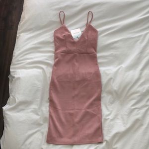 Missguided faux suede bodycon dress